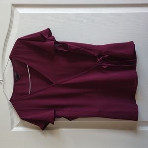 Banana Republic Plum Peplum Wrap Blouse